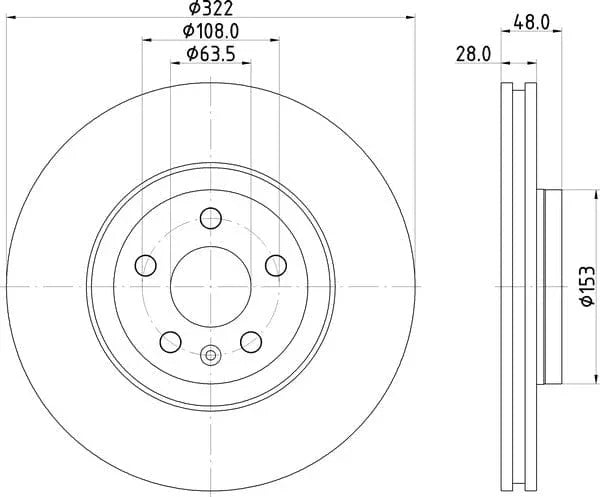 Mintex Brake Discs Front Vented Set Of 2 MDC2761 322mm - image 4