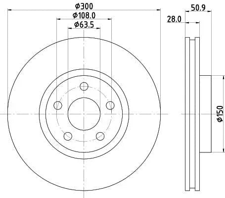 Mintex Brake Discs Front Vented Set Of 2 MDC2764 300mm - image 3