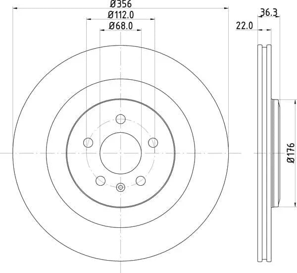Mintex Brake Discs Rear Vented Set Of 2 MDC2768C 356mm - image 4