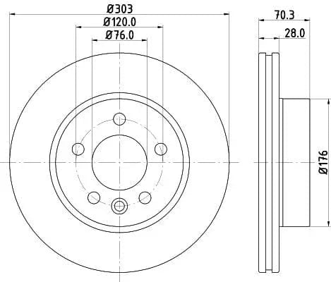 Mintex Brake Discs Front Vented Set Of 2 MDC2769C 303mm - image 3