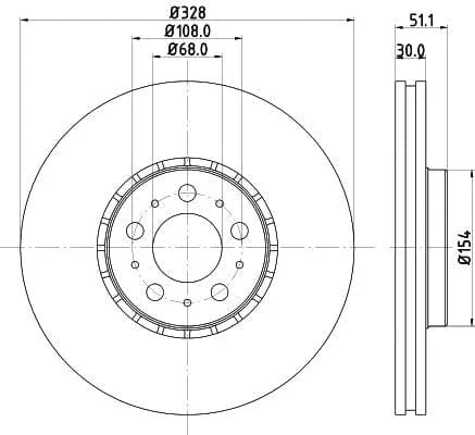 Mintex Brake Discs Front Vented Set Of 2 MDC2771C 328mm - image 3