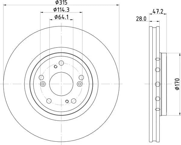 Mintex Brake Discs Front Vented Set Of 2 MDC2773 315mm - image 4