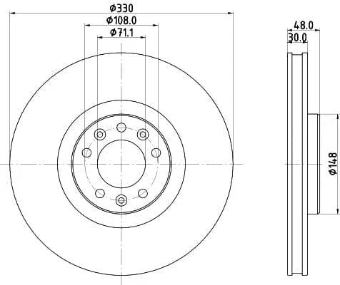 Mintex Brake Discs Front Vented Set Of 2 MDC2774 330mm - image 3