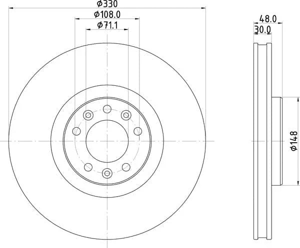 Mintex Brake Discs Front Vented Set Of 2 MDC2774 330mm - image 4