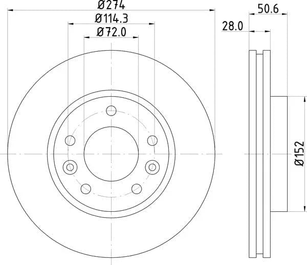 Mintex Brake Discs Front Vented Set Of 2 MDC2776C 274mm - image 4
