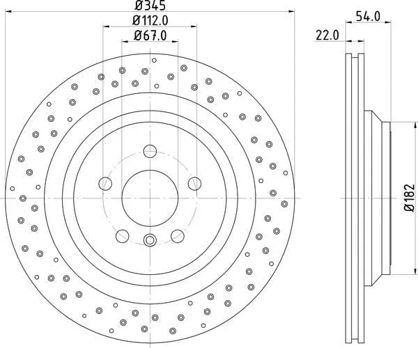 Mintex Brake Discs Rear Perforated Vented Set Of 2 MDC2778C 345mm - image 4