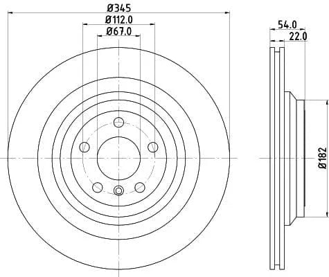 Mintex Brake Discs Rear Vented Set Of 2 MDC2781C 345mm - image 3