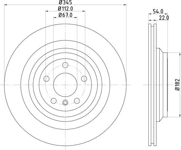 Mintex Brake Discs Rear Vented Set Of 2 MDC2781C 345mm - image 4