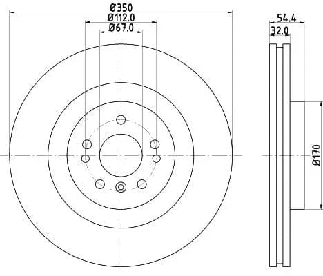 Mintex Brake Discs Front Vented Set Of 2 MDC2782C 350mm - image 3