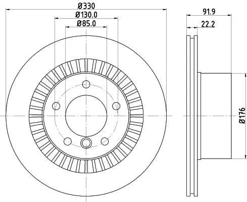 Mintex Brake Discs Rear Vented Set Of 2 MDC2783C 330mm - image 3