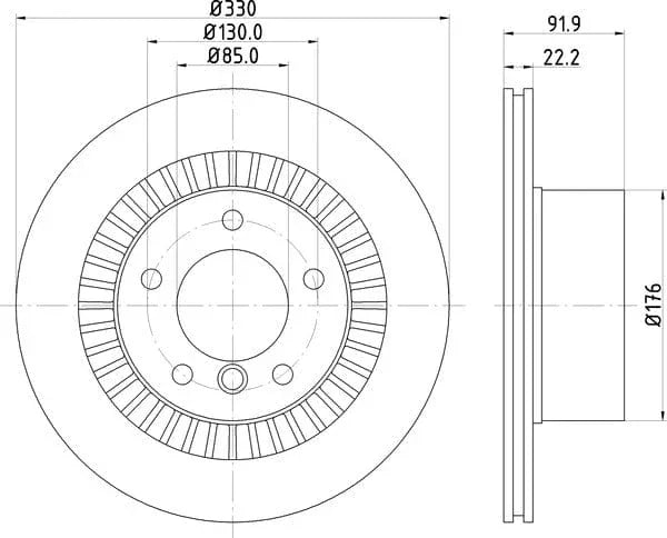 Mintex Brake Discs Rear Vented Set Of 2 MDC2783C 330mm - image 4