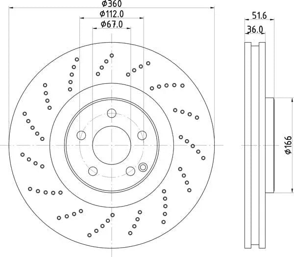 Mintex Brake Discs Front Perforated Vented Set Of 2 MDC2784C 360mm - image 4