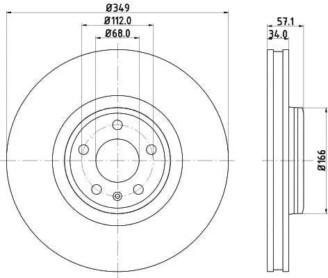 Mintex Brake Discs Front Vented Set Of 2 MDC2785C 349mm - image 3