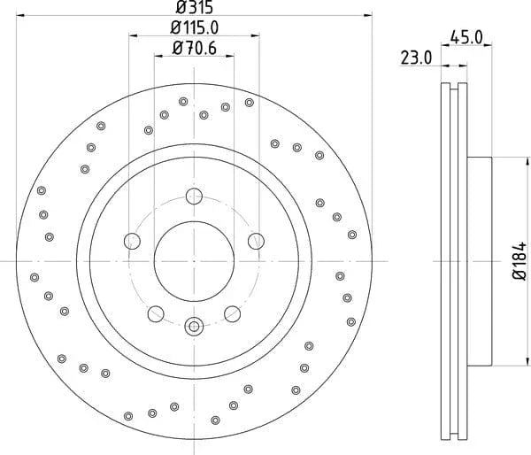 Mintex Brake Discs Rear Perforated Vented Set Of 2 MDC2790C 315mm - image 4