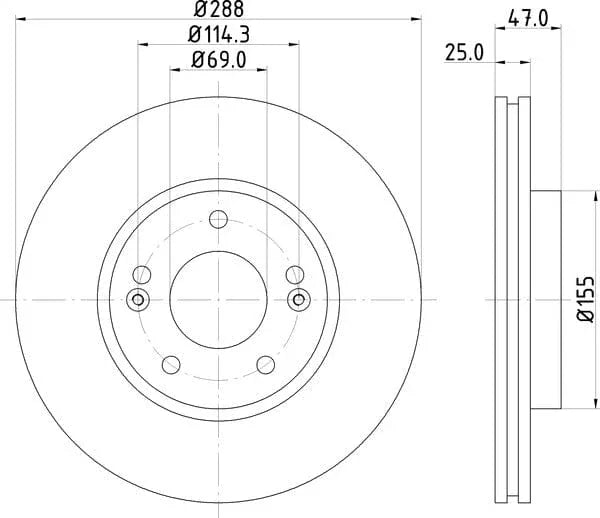 Mintex Brake Discs Front Vented Set Of 2 MDC2792C 288mm - image 4