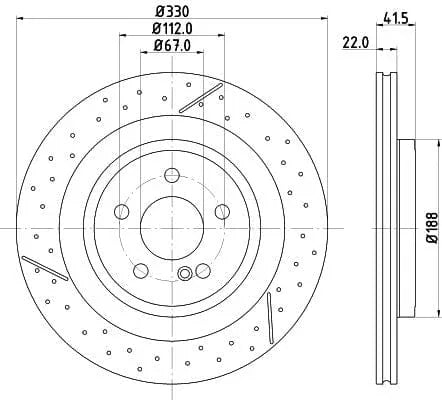 Mintex Brake Discs Rear Perforated Vented Set Of 2 MDC2793C 330mm - image 3