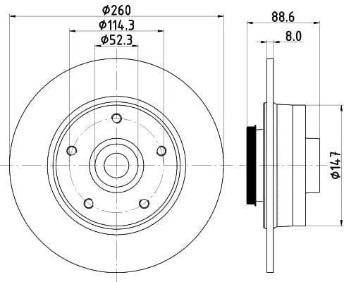 Mintex Brake Discs Rear Solid Set Of 2 MDC2795C 260mm - image 3