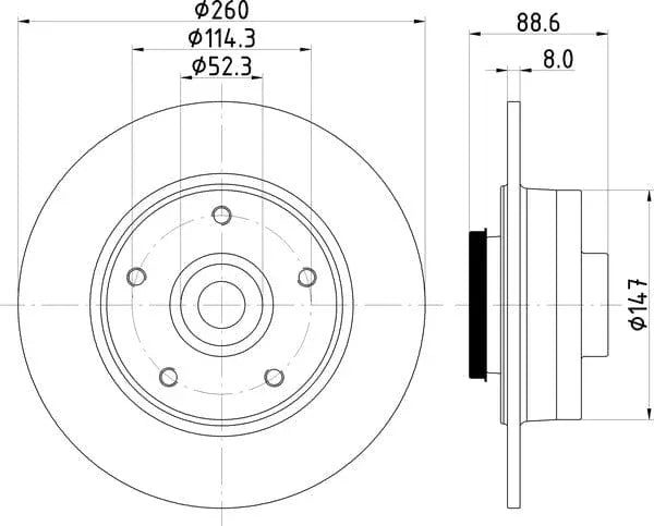 Mintex Brake Discs Rear Solid Set Of 2 MDC2795C 260mm - image 4