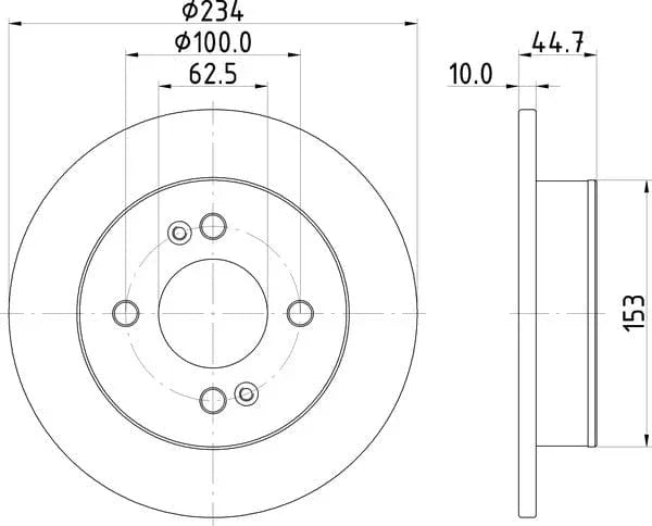 Mintex Brake Discs Rear Solid Set Of 2 MDC2796C 234mm - image 4