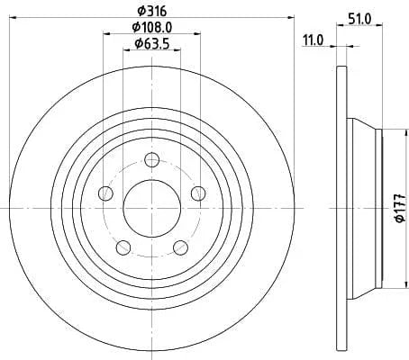 Mintex Brake Discs Rear Solid Set Of 2 MDC2799C 316mm - image 3