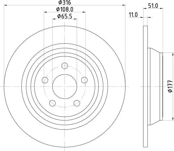 Mintex Brake Discs Rear Solid Set Of 2 MDC2799C 316mm - image 4
