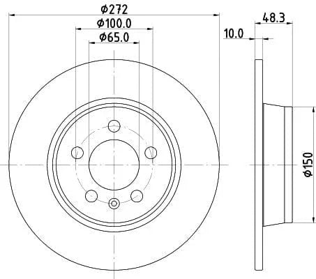 Mintex Brake Discs Rear Solid Set Of 2 MDC2800C 272mm - image 3