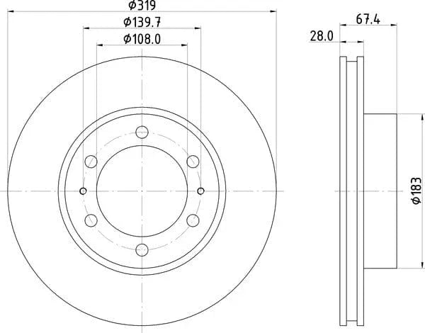 Mintex Brake Discs Front Vented Set Of 2 MDC2803C 319mm - image 4