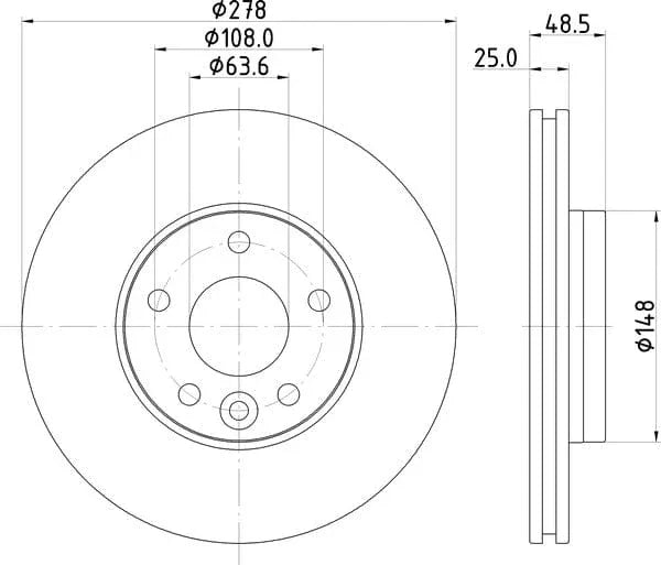 Mintex Brake Discs Front Vented Set Of 2 MDC2807C 278mm - image 4