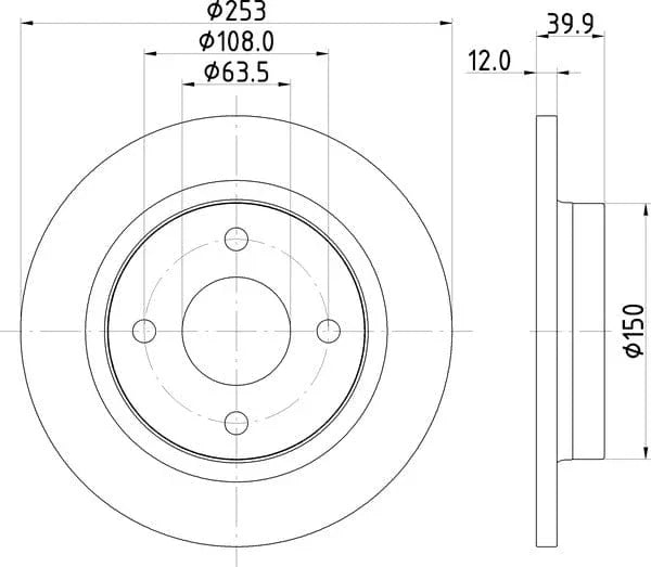 Mintex Brake Discs Rear Solid Set Of 2 MDC2812C 253mm - image 4