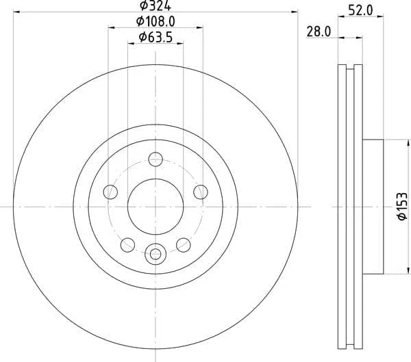 Mintex Brake Discs Front Vented Set Of 2 MDC2816C 324mm - image 4