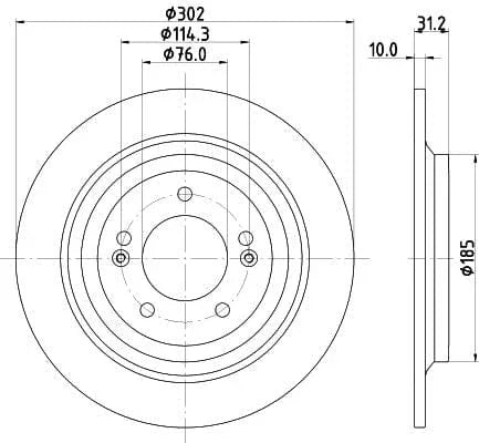 Mintex Brake Discs Rear Solid Set Of 2 MDC2818C 302mm - image 3