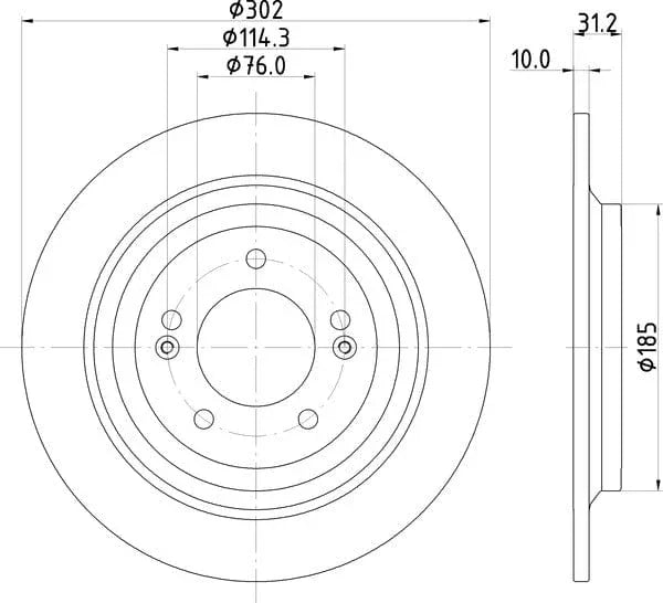 Mintex Brake Discs Rear Solid Set Of 2 MDC2818C 302mm - image 4