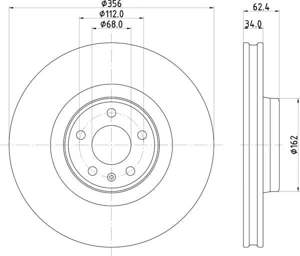 Mintex Brake Discs Front Vented Set Of 2 MDC2819C 356mm - image 4