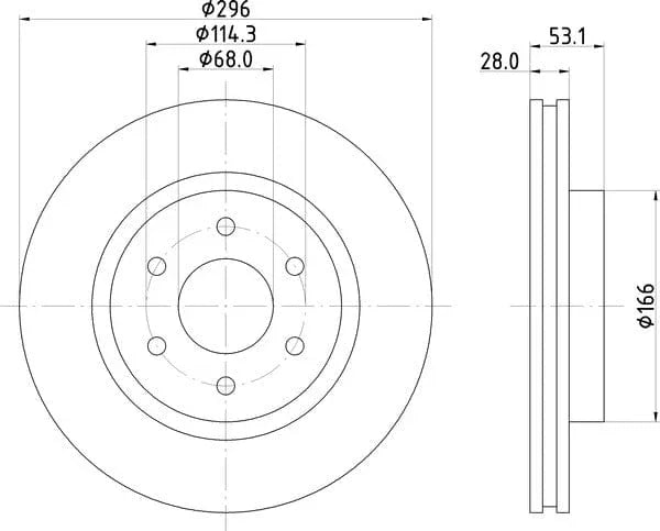 Mintex Brake Discs Front Vented Set Of 2 MDC2828C 296mm - image 4