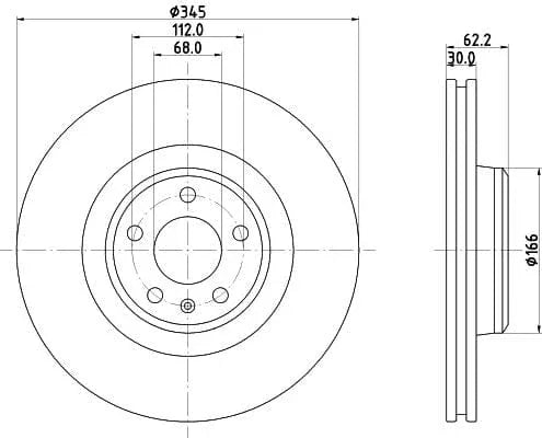 Mintex Brake Discs Front Vented Set Of 2 MDC2830C 345mm - image 3