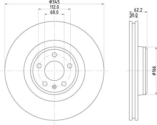 Mintex Brake Discs Front Vented Set Of 2 MDC2830C 345mm - image 4