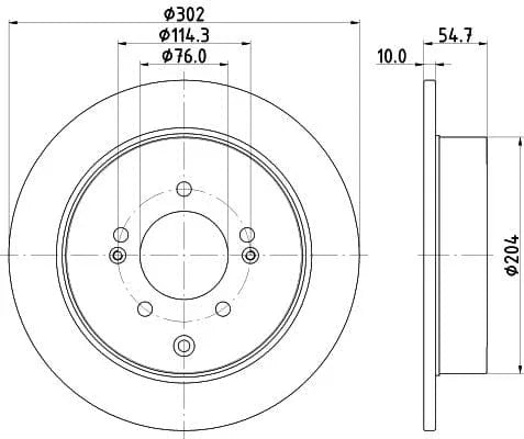 Mintex Brake Discs Rear Solid Set Of 2 MDC2836C 302mm - image 3