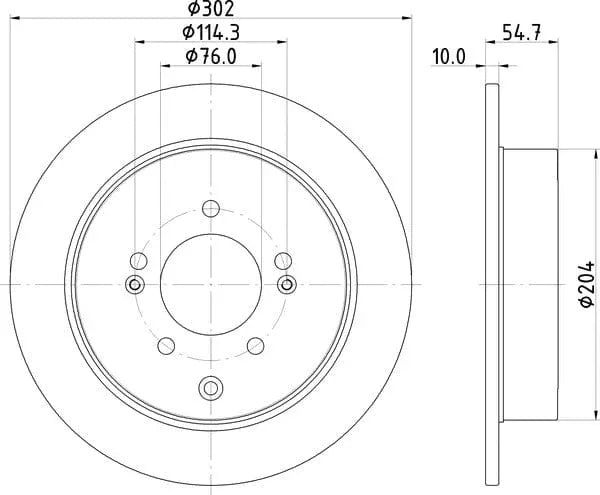 Mintex Brake Discs Rear Solid Set Of 2 MDC2836C 302mm - image 4