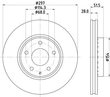 Mintex Brake Discs Front Vented Set Of 2 MDC2837C 297mm - image 3