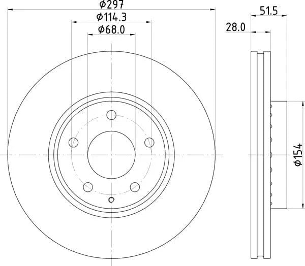 Mintex Brake Discs Front Vented Set Of 2 MDC2837C 297mm - image 4