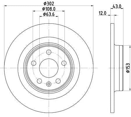 Mintex Brake Discs Rear Solid Set Of 2 MDC2838C 302mm - image 3