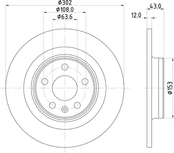 Mintex Brake Discs Rear Solid Set Of 2 MDC2838C 302mm - image 4