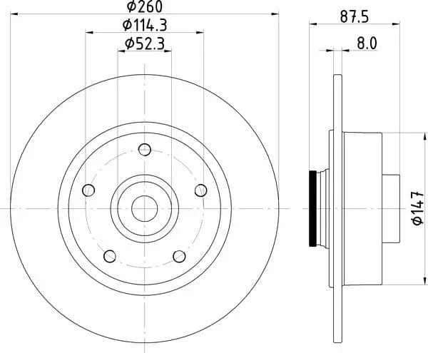 Mintex Brake Discs Rear Solid Set Of 2 MDC2839C 260mm - image 4