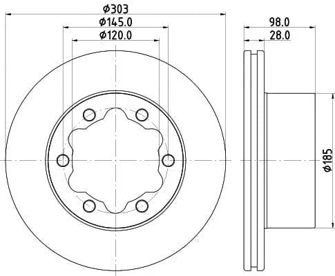 Mintex Brake Discs Rear Vented Set Of 2 MDC2840C 303mm - image 3