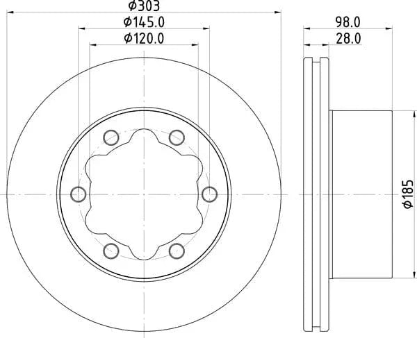 Mintex Brake Discs Rear Vented Set Of 2 MDC2840C 303mm - image 4