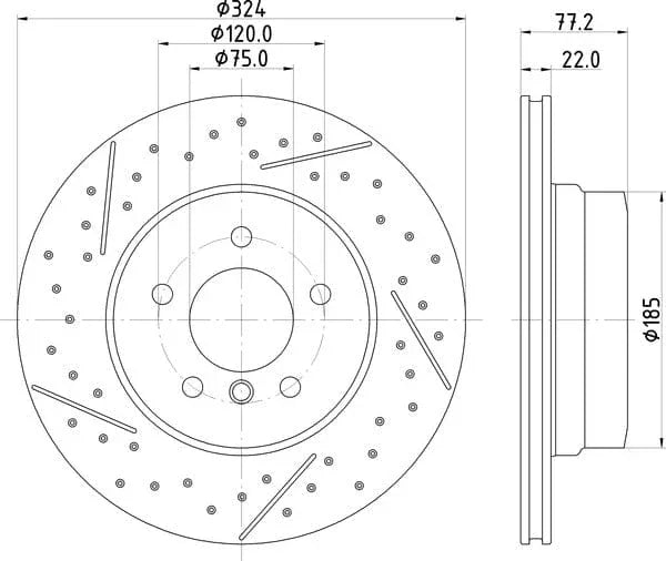 Mintex Brake Discs Rear Slotted Vented Set Of 2 MDC2842C 324mm - image 4