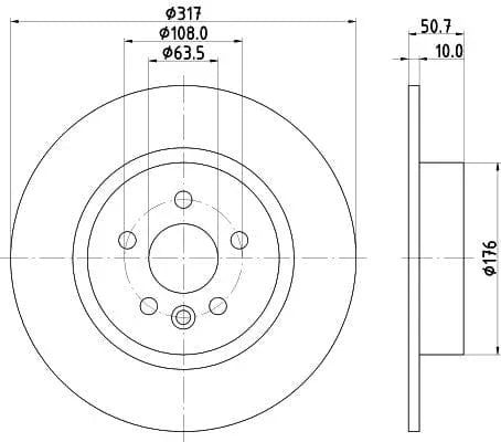 Mintex Brake Discs Rear Solid Set Of 2 MDC2852C 317mm - image 3