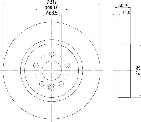 Mintex Brake Discs Rear Solid Set Of 2 MDC2852C 317mm - image 4