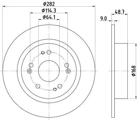 Mintex Brake Discs Rear Solid Set Of 2 MDC2860C 282mm - image 3