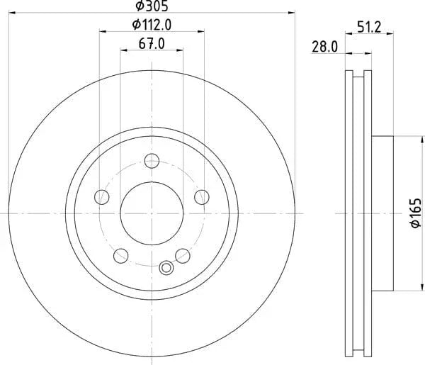 Mintex Brake Discs Front Vented Set Of 2 MDC2861C 305mm - image 4